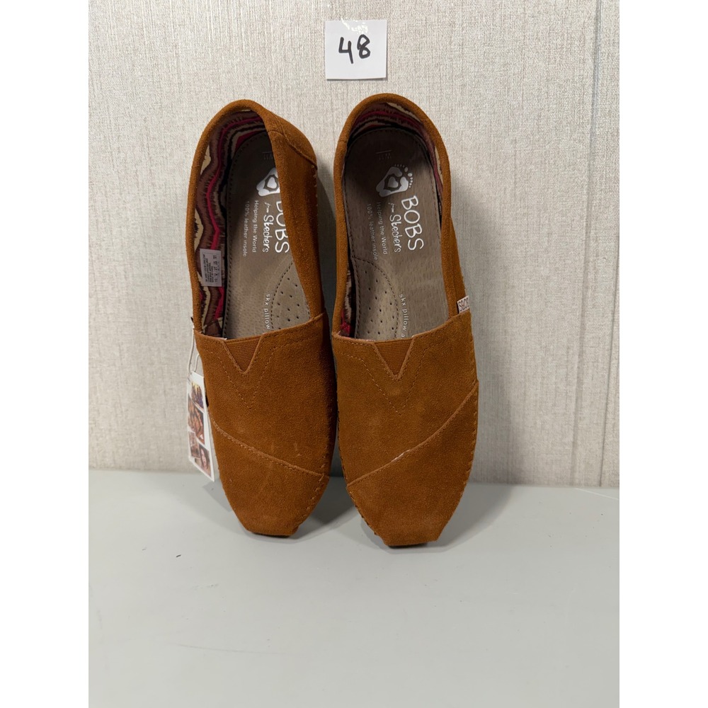 BOBS from Skechers Womens Chestnut Suede Slip On Flats 34967 CSNT Size 11 NEW